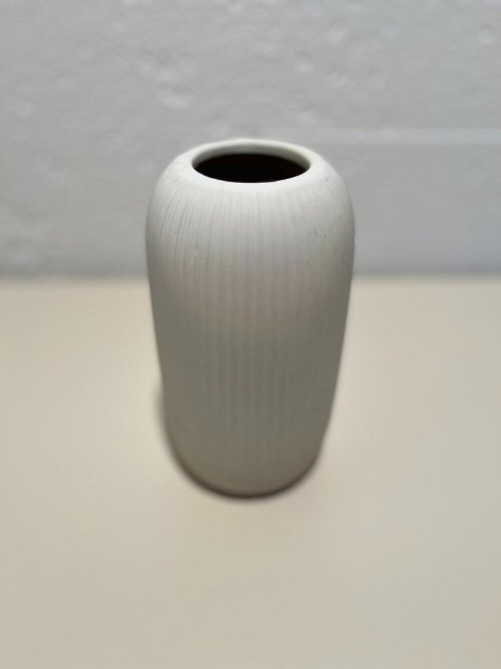 Medium White Textured Stoneware Vase